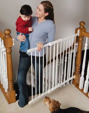 Deluxe Kidco Angle-Mount Metal Safeway Baby Gate - 28"-42 1/2"W x 31"H Extensions Available