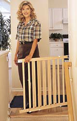 Wood Slat Baby Gate 28"-42"W x 30"H by Evenflo